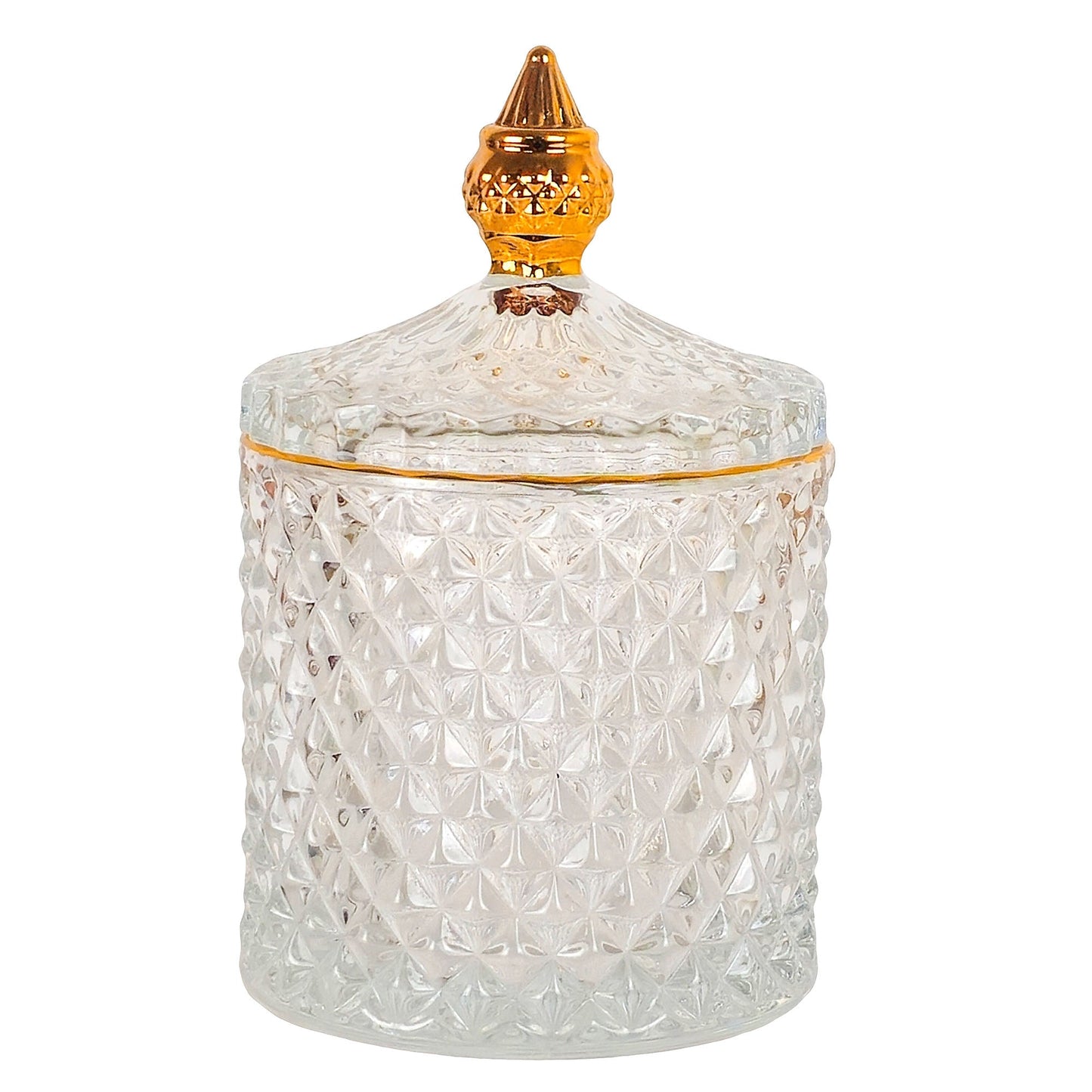 300ml - París Vaso de lujo de vidrio para velas - Transparente con Oro - Candle Craft