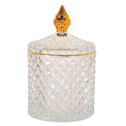 300ml - París Vaso de lujo de vidrio para velas - Transparente con Oro - Candle Craft
