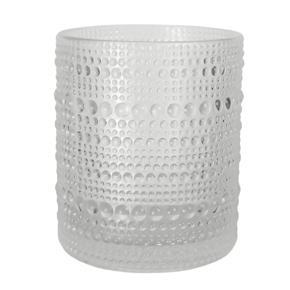 300ml - Tahití Vaso de vidrio con Diseño Perlado para velas - Transparente - Candle Craft