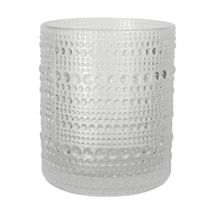 300ml - Tahití Vaso de vidrio con Diseño Perlado para velas - Transparente - Candle Craft