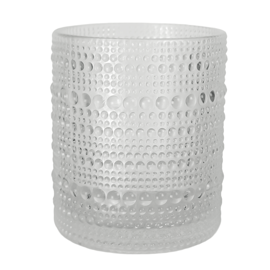 300ml - Tahití Vaso de vidrio con Diseño Perlado para velas - Transparente - Candle Craft