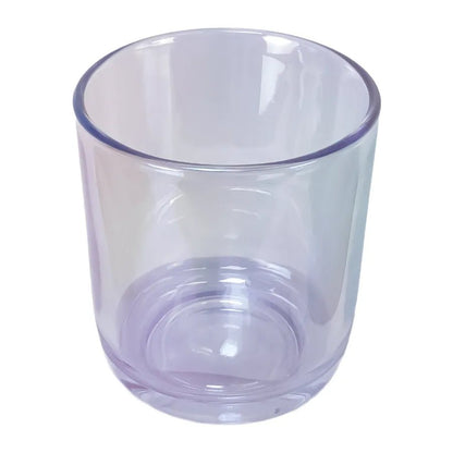 300ml - Valencia Vaso de Vidrio para Velas con Base Redondo - Frasco Azul Claro Tornasol - Candle Craft