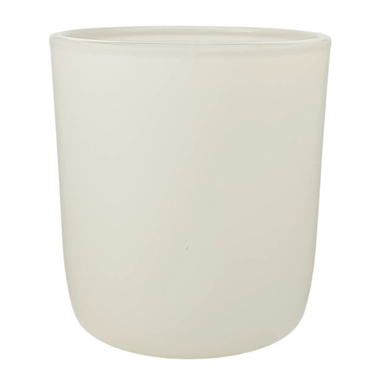 300ml - Valencia Vaso de Vidrio para Velas con Base Redondo - Frasco Beige Crema - Mate - Candle Craft