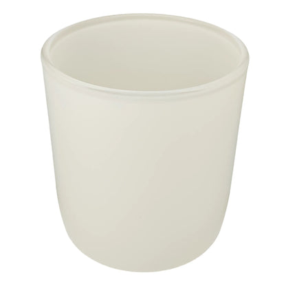 300ml - Valencia Vaso de Vidrio para Velas con Base Redondo - Frasco Beige Crema - Mate - Candle Craft