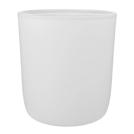 300ml - Valencia Vaso de Vidrio para Velas con Base Redondo - Frasco Blanco Mate - Candle Craft
