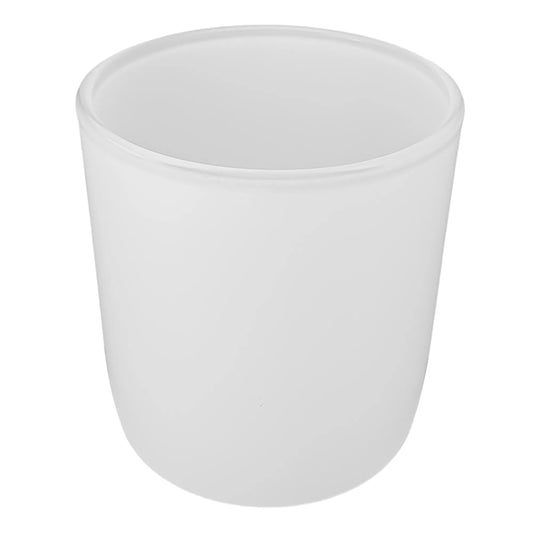 300ml - Valencia Vaso de Vidrio para Velas con Base Redondo - Frasco Blanco Mate - Candle Craft