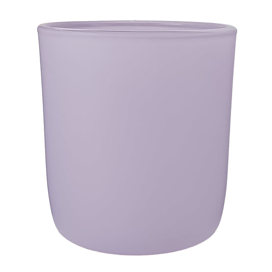 300ml - Valencia Vaso de Vidrio para Velas con Base Redondo - Frasco Lavanda Lila Morado Pastel - Mate - Candle Craft