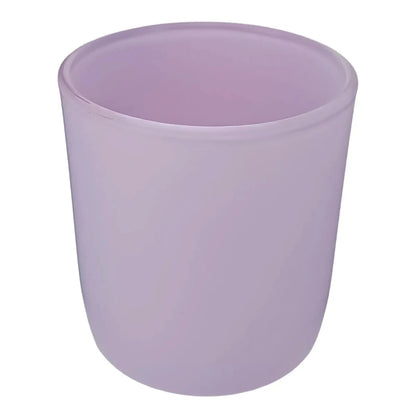 300ml - Valencia Vaso de Vidrio para Velas con Base Redondo - Frasco Lavanda Lila Morado Pastel - Mate - Candle Craft