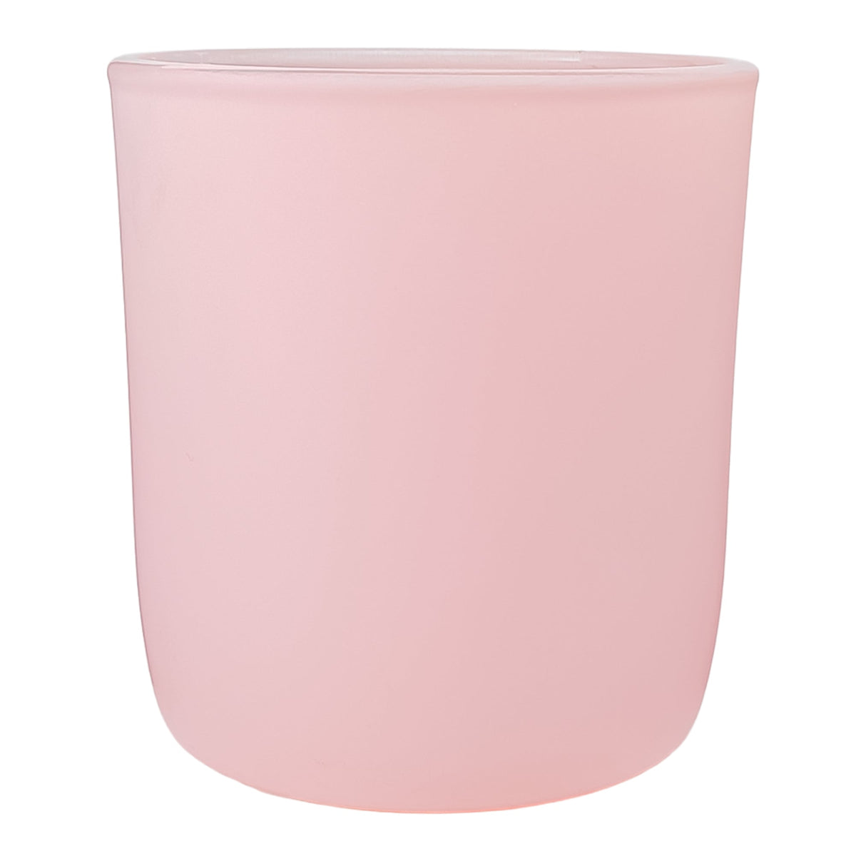 300ml - Valencia Vaso de Vidrio para Velas con Base Redondo - Frasco Rosa Pastel - Mate - Candle Craft