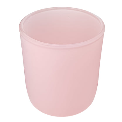 300ml - Valencia Vaso de Vidrio para Velas con Base Redondo - Frasco Rosa Pastel - Mate - Candle Craft