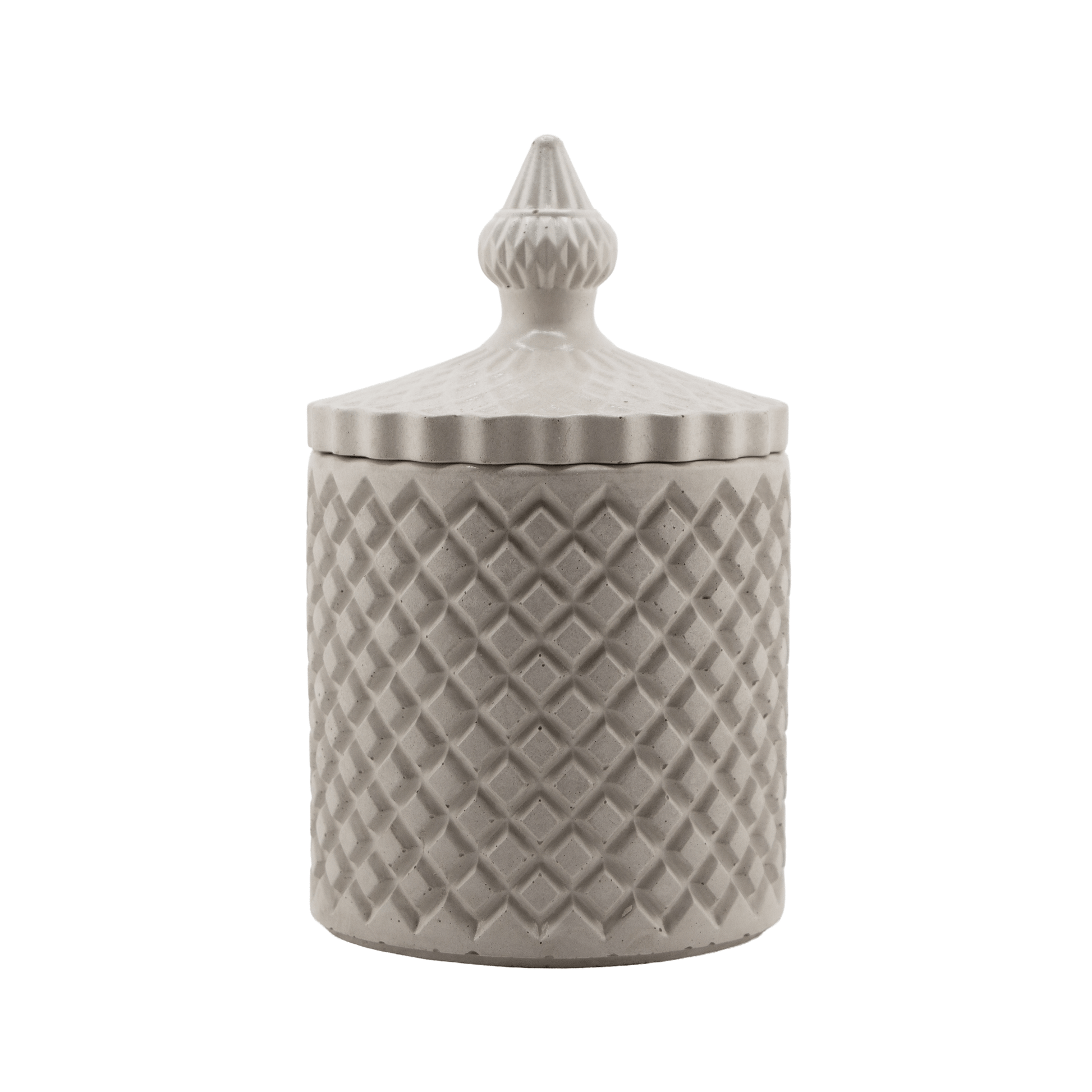 310ml - Carrara Vaso de Concreto para velas con tapa - Blanco - Candle Craft