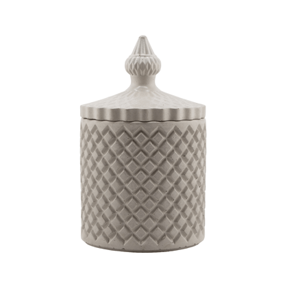 310ml - Carrara Vaso de Concreto para velas con tapa - Blanco - Candle Craft
