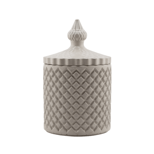 310ml - Carrara Vaso de Concreto para velas con tapa - Blanco - Candle Craft