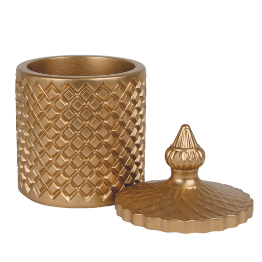 310ml - Carrara Vaso de Concreto para velas con tapa - Dorado - Candle Craft