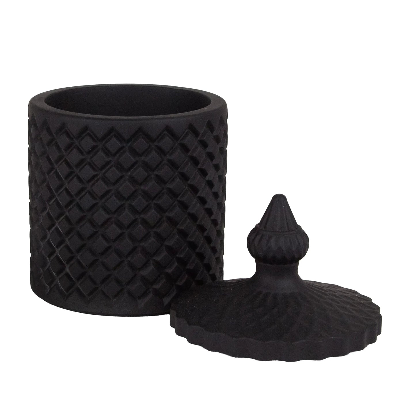 310ml - Carrara Vaso de Concreto para velas con tapa - Negro - Candle Craft