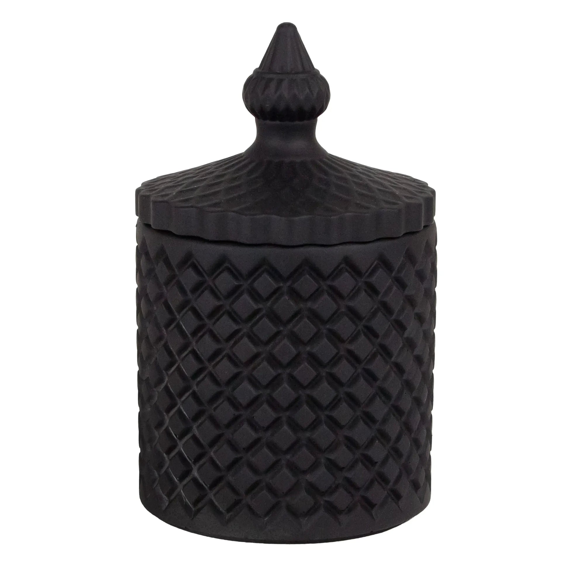 310ml - Carrara Vaso de Concreto para velas con tapa - Negro - Candle Craft