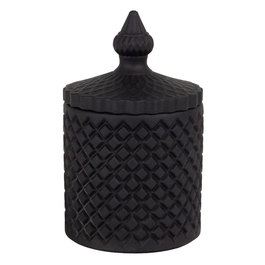 310ml - Carrara Vaso de Concreto para velas con tapa - Negro - Candle Craft