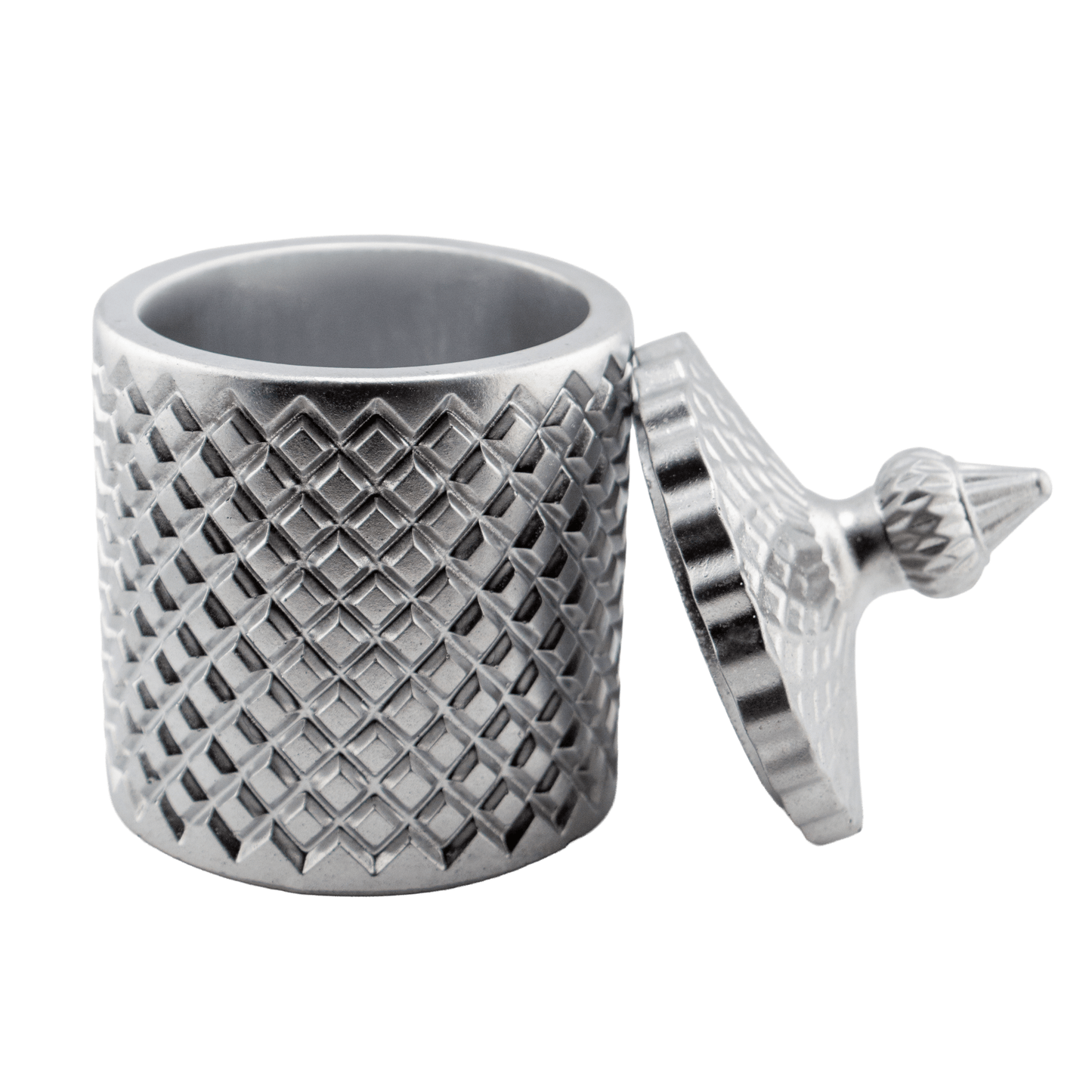 310ml - Carrara Vaso de Concreto para velas con tapa - Plata - Candle Craft