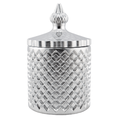 310ml - Carrara Vaso de Concreto para velas con tapa - Plata - Candle Craft