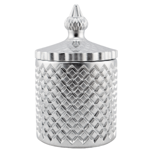 310ml - Carrara Vaso de Concreto para velas con tapa - Plata - Candle Craft
