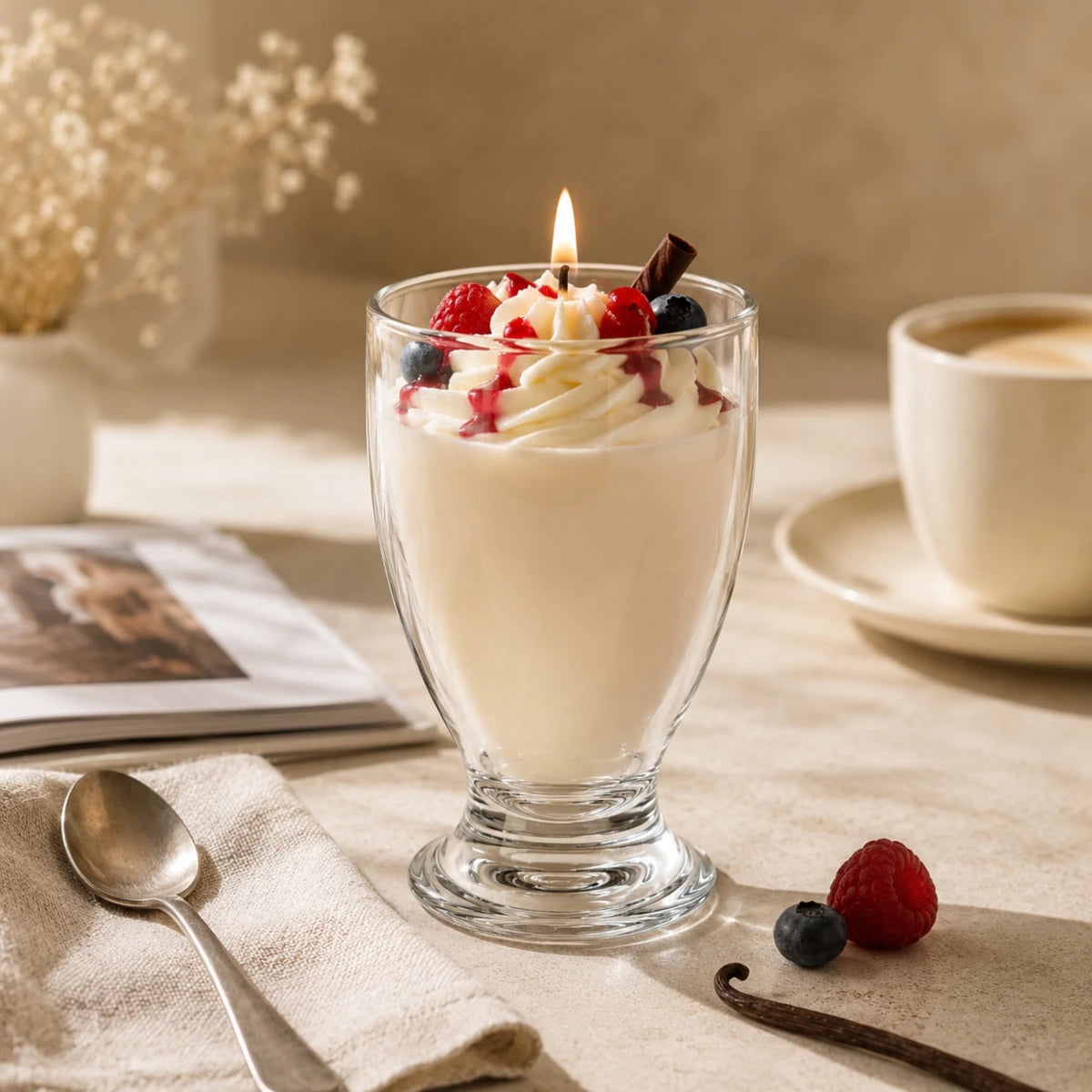 310ml - Vaso de Vidrio para Velas de Postre – Copa Tipo Postre - Frasco Cristal Transparente - Candle Craft