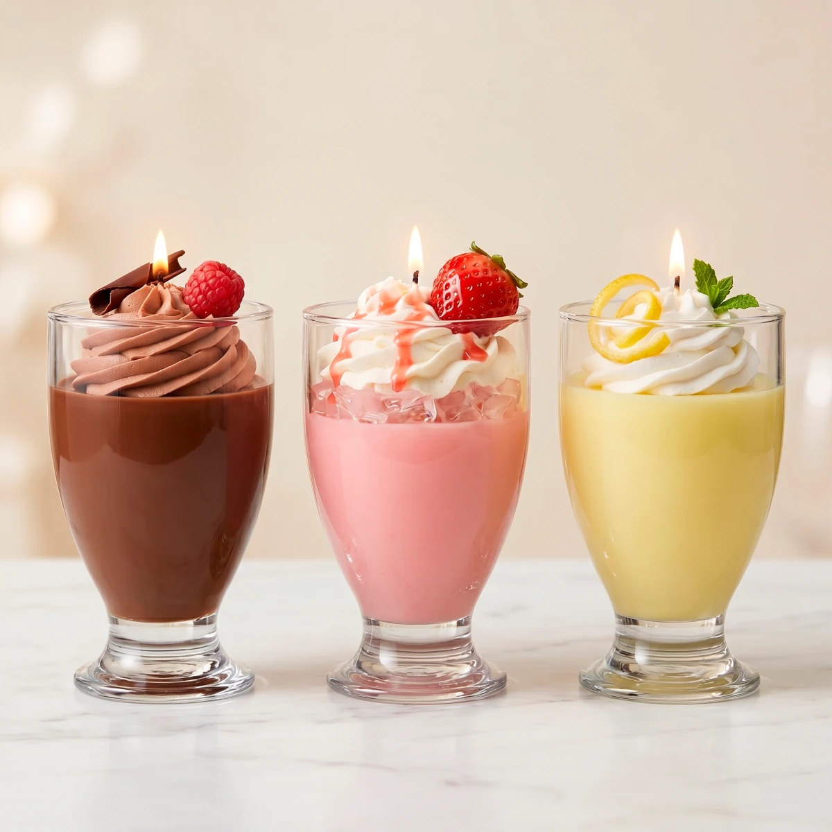310ml - Vaso de Vidrio para Velas de Postre – Copa Tipo Postre - Frasco Cristal Transparente - Candle Craft