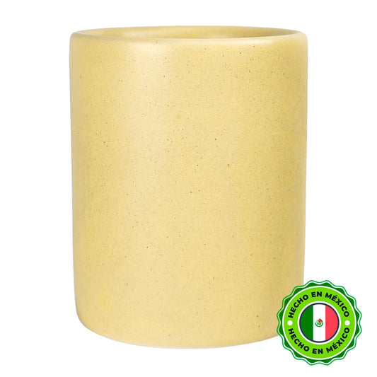 320ml - Colección Talavera – Vasos de Cerámica para Velas - Amarillo Pastel Beige - Candle Craft