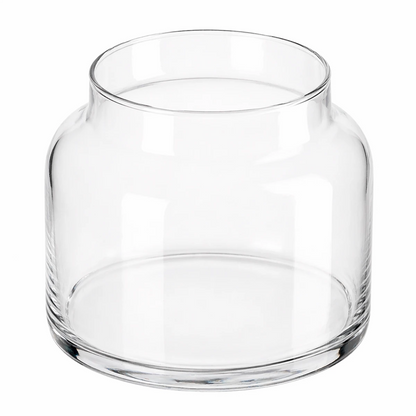 340ml - Porto Vaso de Vidrio Redondo - Frasco Tipo Botica para Velas - Cristal Transparente - Candle Craft