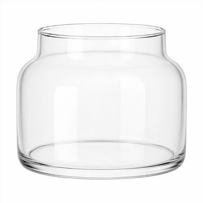 340ml - Porto Vaso de Vidrio Redondo - Frasco Tipo Botica para Velas - Cristal Transparente - Candle Craft