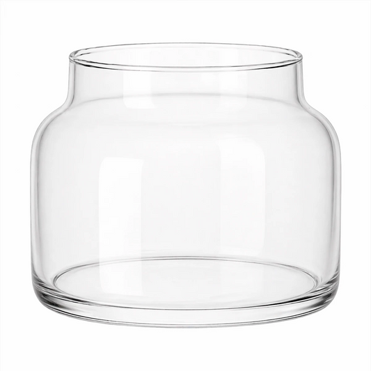 340ml - Porto Vaso de Vidrio Redondo - Frasco Tipo Botica para Velas - Cristal Transparente - Candle Craft