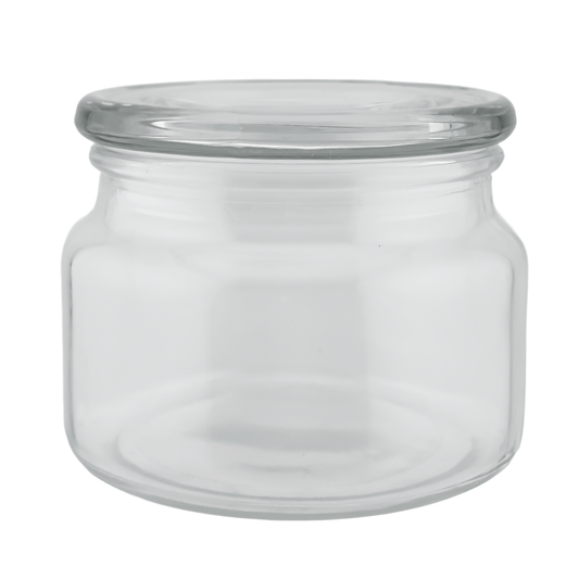 350ml - Portland - Vaso de Vidrio con tapa de vidrio - Transparente - Candle Craft