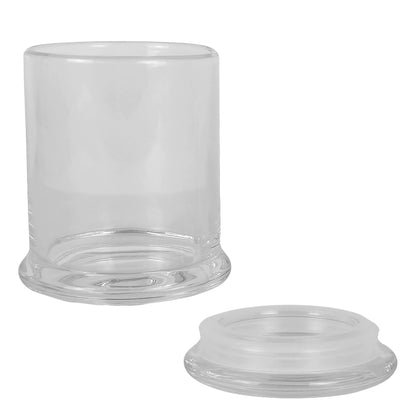 380ml - Atenas Vaso cilíndrico de vidrio para velas columna - Transparente - Candle Craft