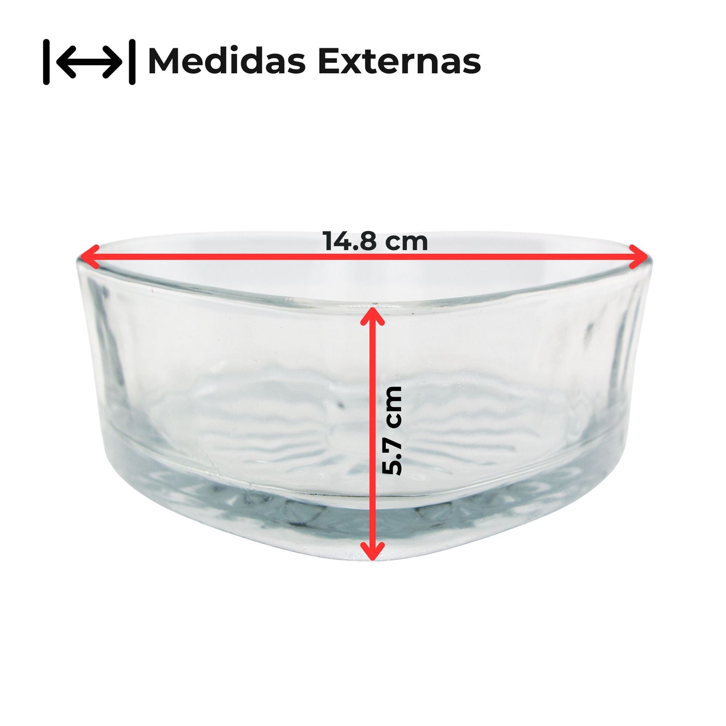 620ml - Corazon de Cristal para Velas - Transparente