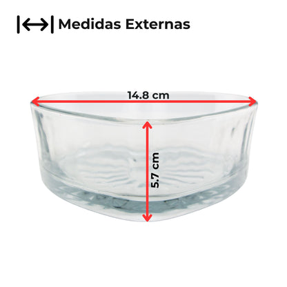 620ml - Corazon de Cristal para Velas - Transparente