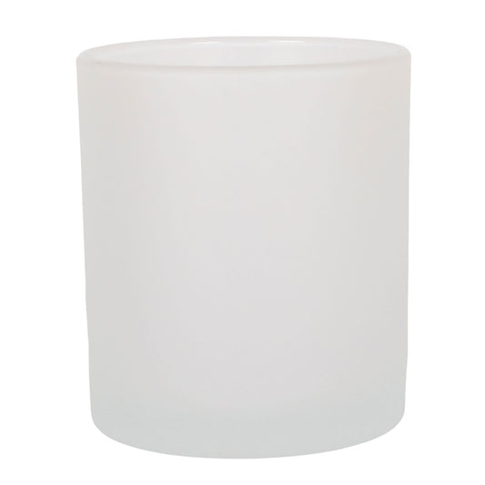 3ooml - Mónaco Vaso de vidrio para velas - Blanco Satinado - Candle Craft
