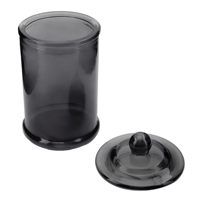 400ml - Oxford Vaso de vidrio para velas estilo columna cilíndrico - Gris Humo Transparente - Candle Craft