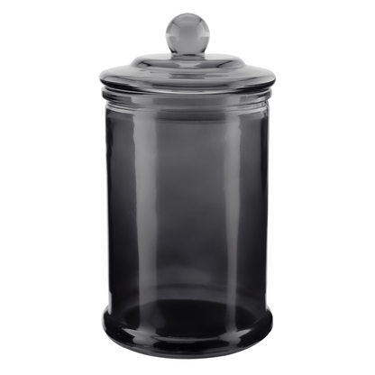 400ml - Oxford Vaso de vidrio para velas estilo columna cilíndrico - Gris Humo Transparente - Candle Craft