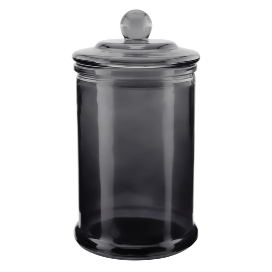 400ml - Oxford Vaso de vidrio para velas estilo columna cilíndrico - Gris Humo Transparente - Candle Craft