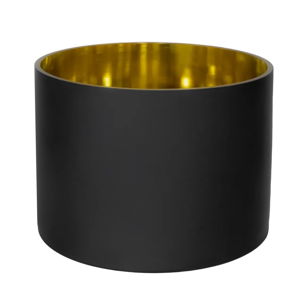 4100ml - Mónaco Vaso de Vidrio para Velas Extra Grande - Negro Mate / Dorado Metalico - Candle Craft