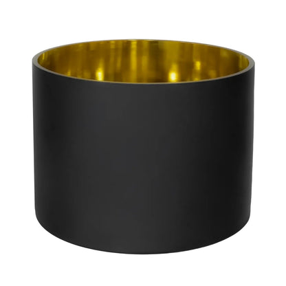 4100ml - Mónaco Vaso de Vidrio para Velas Extra Grande - Negro Mate / Dorado Metalico - Candle Craft