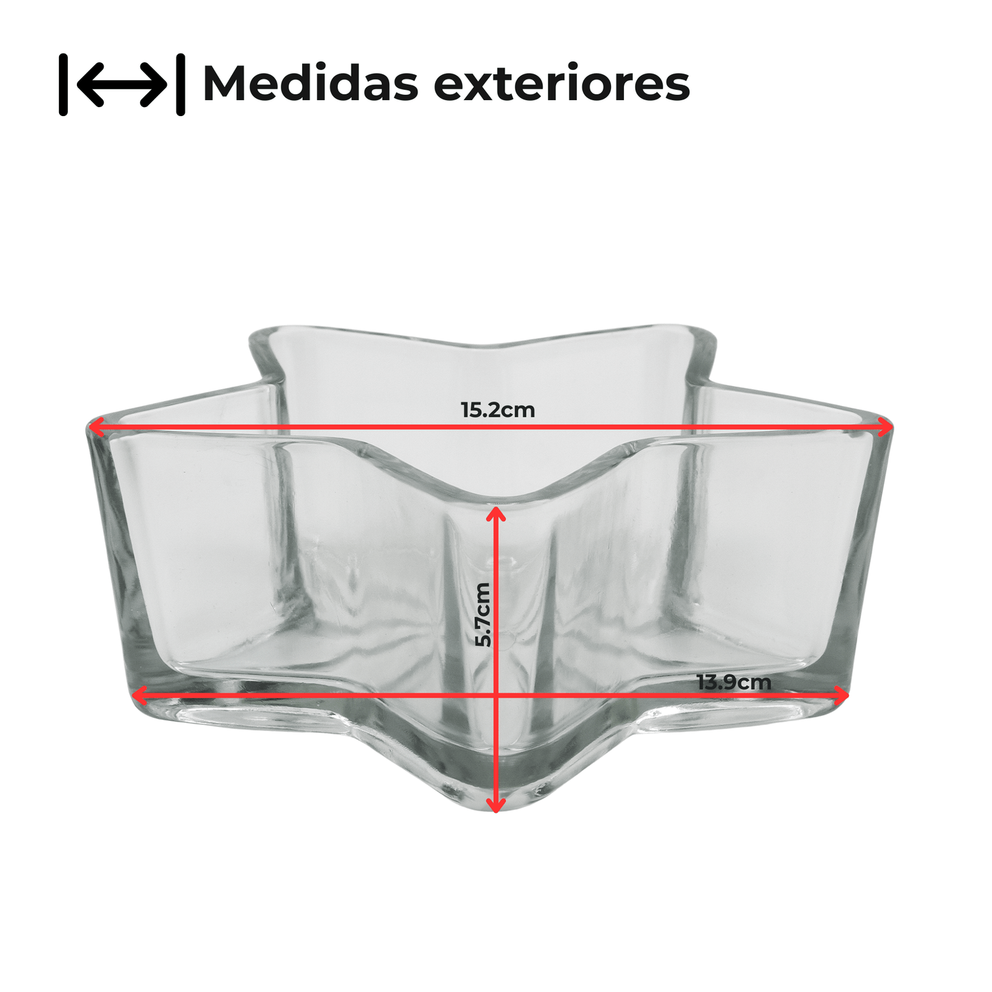 440ml - Colección Navidad - Estrella de Cristal para Velas - Transparente (Edición Especial de Navidad) - Candle Craft