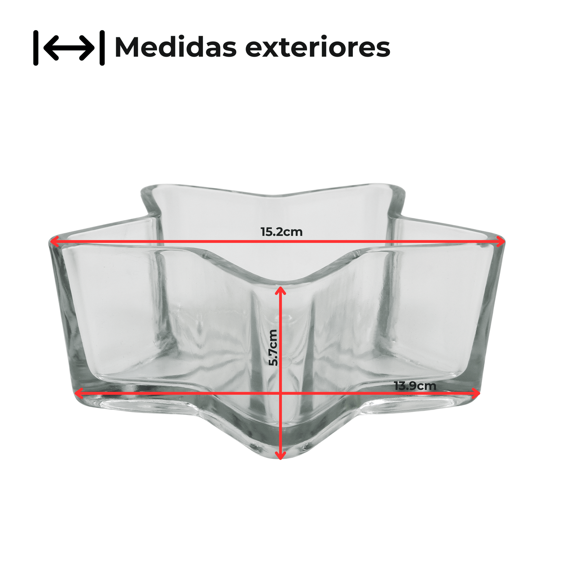 440ml - Colección Navidad - Estrella de Cristal para Velas - Transparente (Edición Especial de Navidad) - Candle Craft