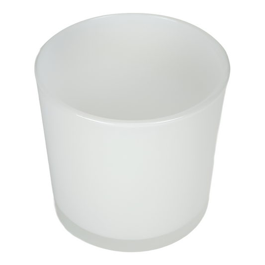 450ml - Mónaco Vaso de vidrio para velas - Blanco Brillante