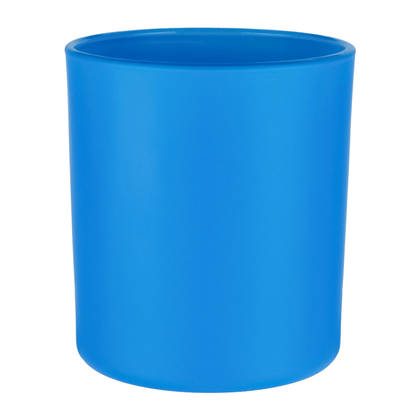 450ml - Mónaco Vaso de vidrio para velas - Azul Mate - Candle Craft