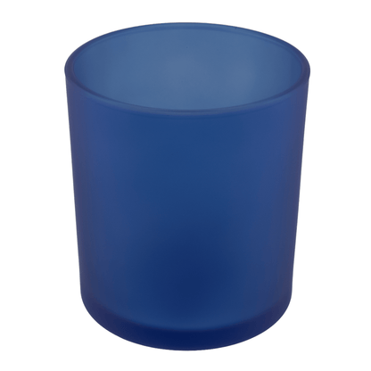 450ml - Mónaco Vaso de vidrio para velas - Azul Satinado - Candle Craft