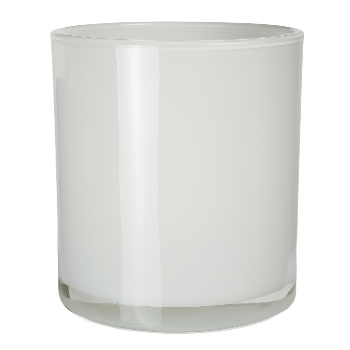 450ml - Mónaco Vaso de vidrio para velas - Blanco Brillante - Candle Craft