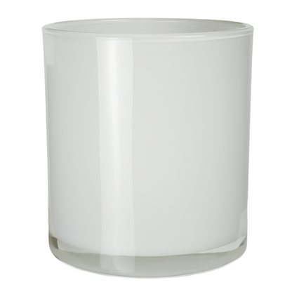 450ml - Mónaco Vaso de vidrio para velas - Blanco Brillante - Candle Craft