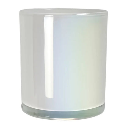 450ml - Mónaco Vaso de Vidrio para Velas - Blanco Tornasol Arcoíris Brillante - Candle Craft