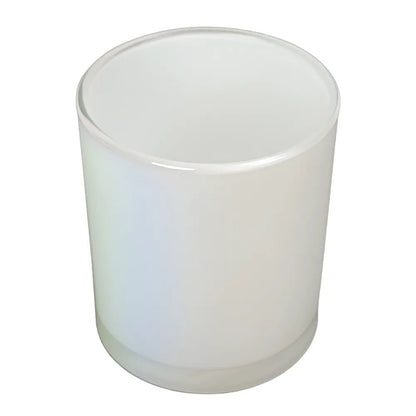 450ml - Mónaco Vaso de Vidrio para Velas - Blanco Tornasol Arcoíris Brillante - Candle Craft