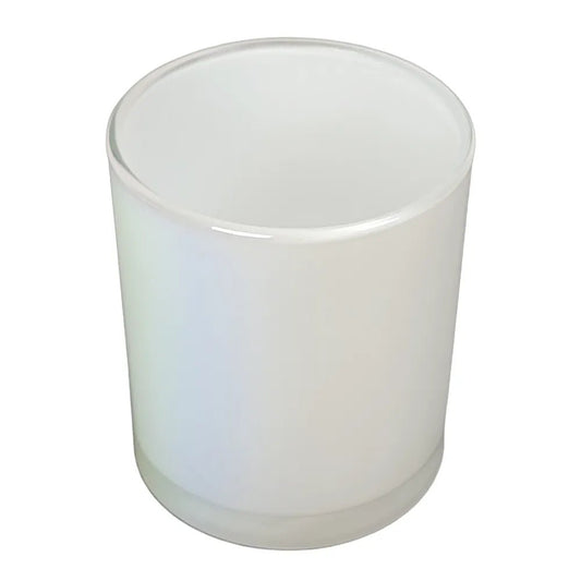 450ml - Mónaco Vaso de Vidrio para Velas - Blanco Tornasol Arcoíris Brillante - Candle Craft